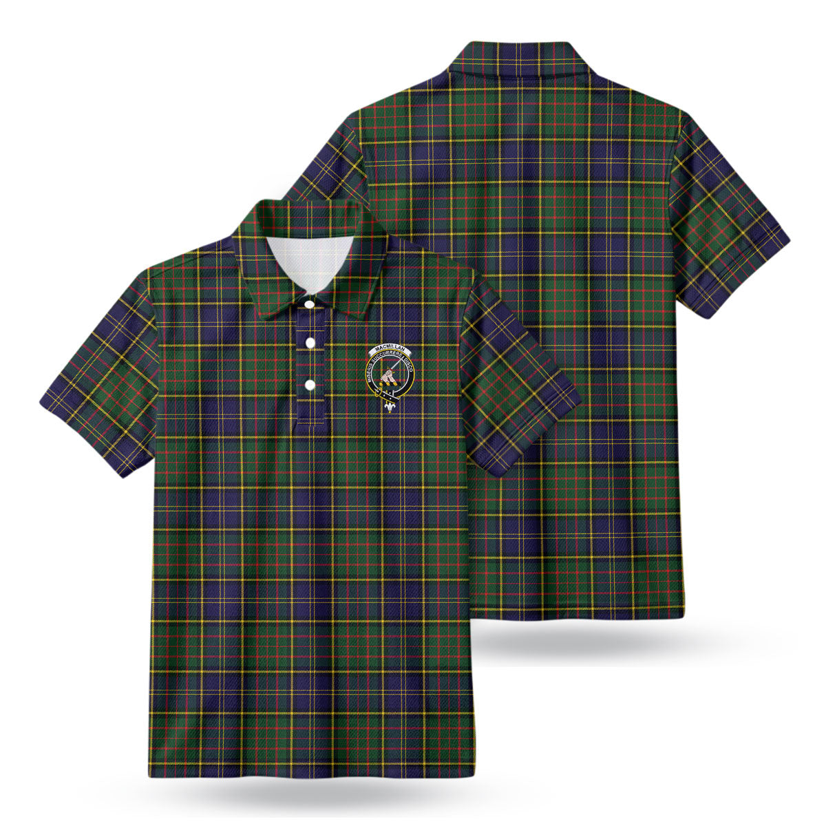 MacMillan Hunting Modern Tartan Crest Birdseye Mesh Polo Shirt
