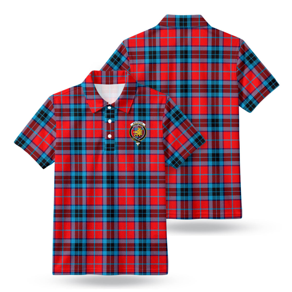 MacTavish Modern Tartan Crest Birdseye Mesh Polo Shirt