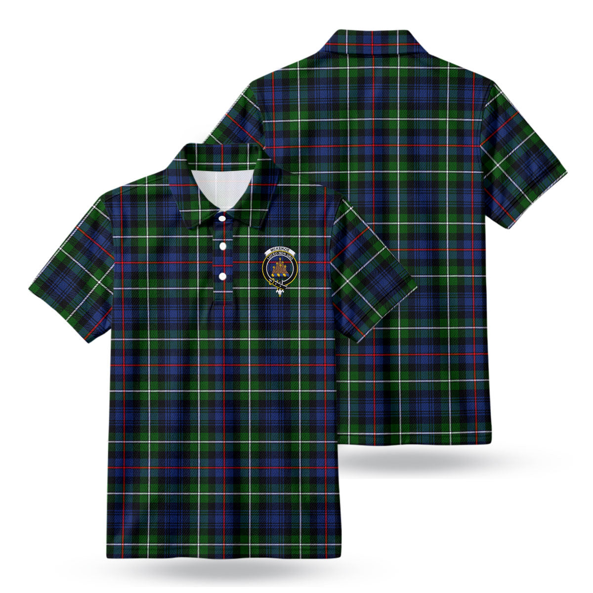 McKenzie Modern Tartan Crest Birdseye Mesh Polo Shirt