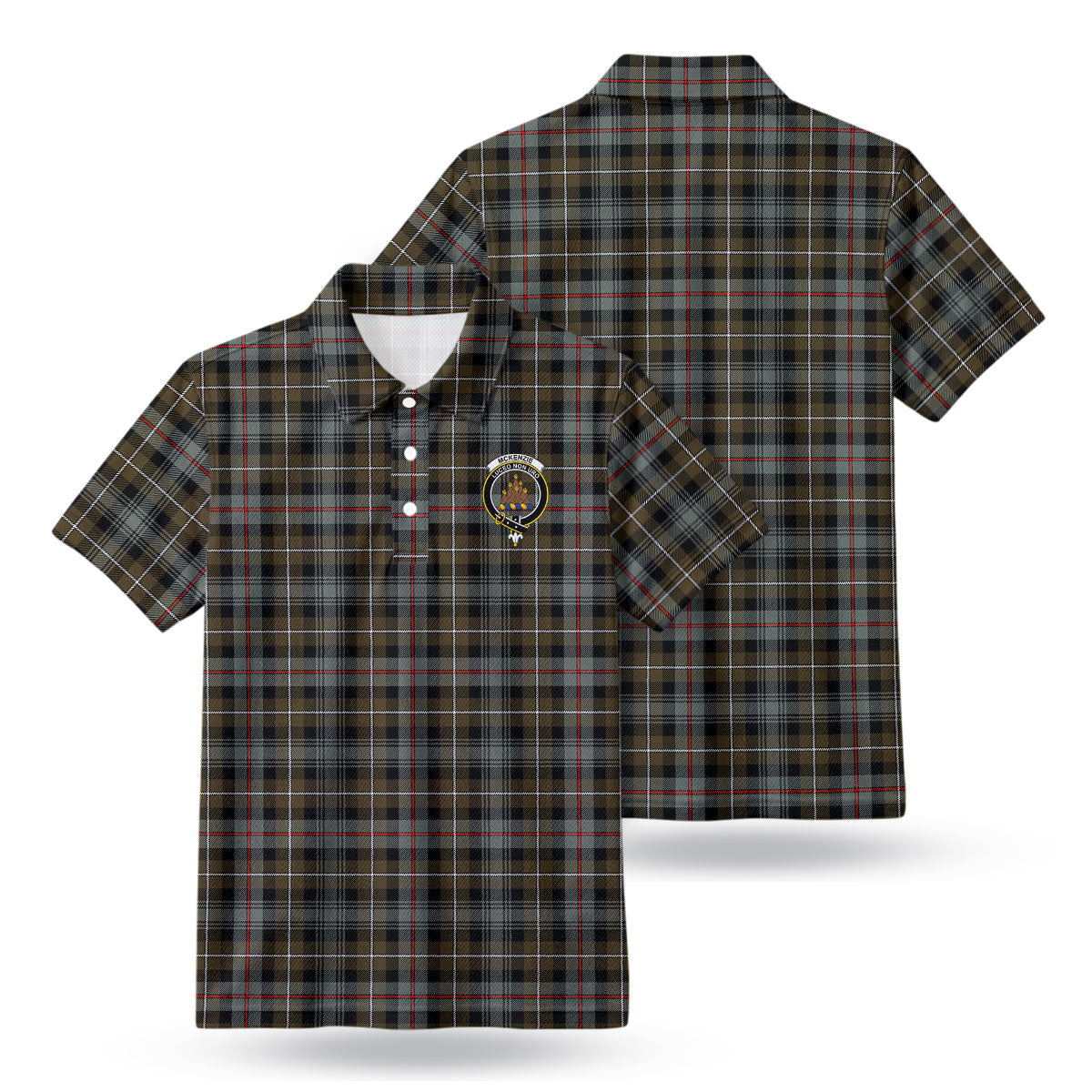 McKenzie Weathered Tartan Crest Birdseye Mesh Polo Shirt