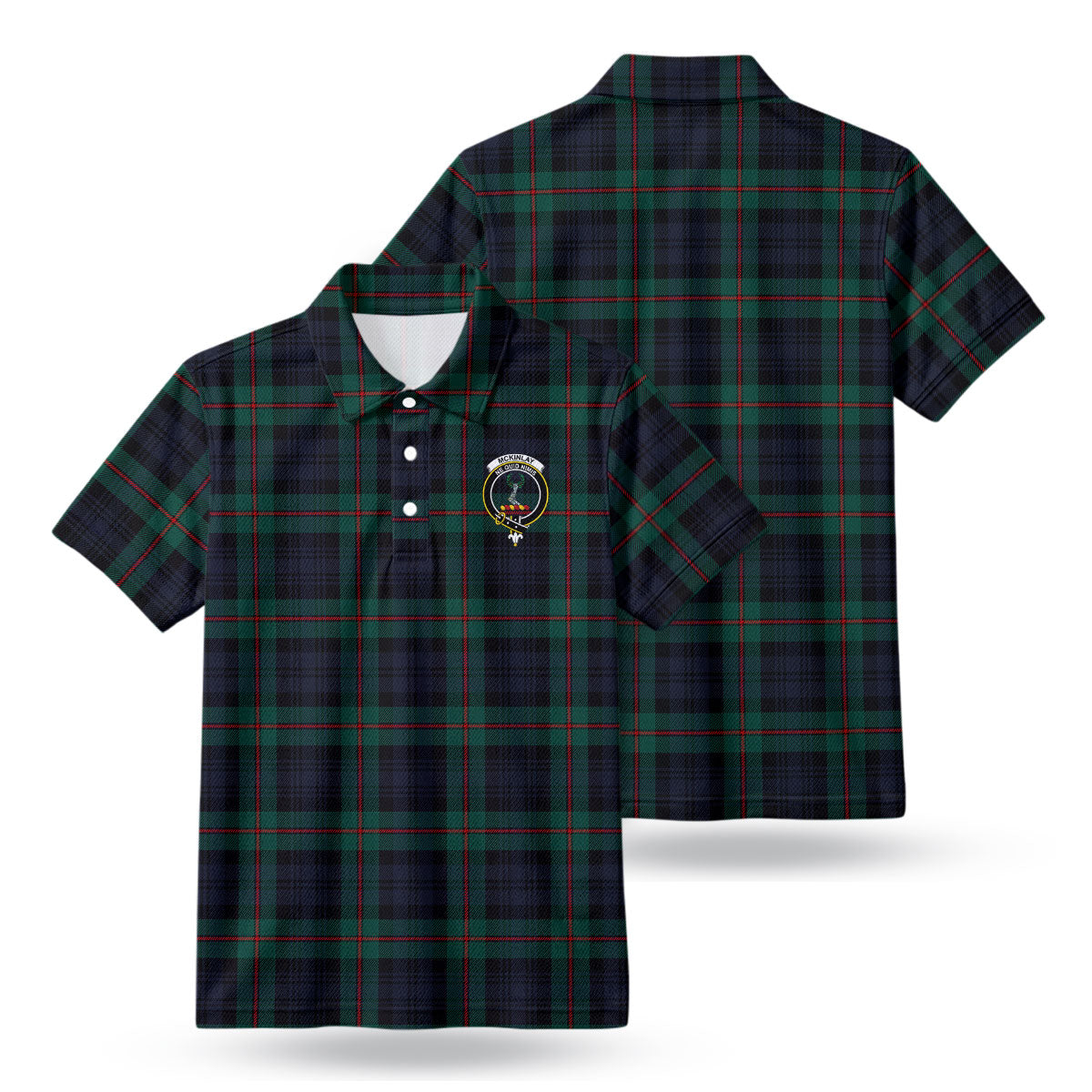McKinlay Modern Tartan Crest Birdseye Mesh Polo Shirt