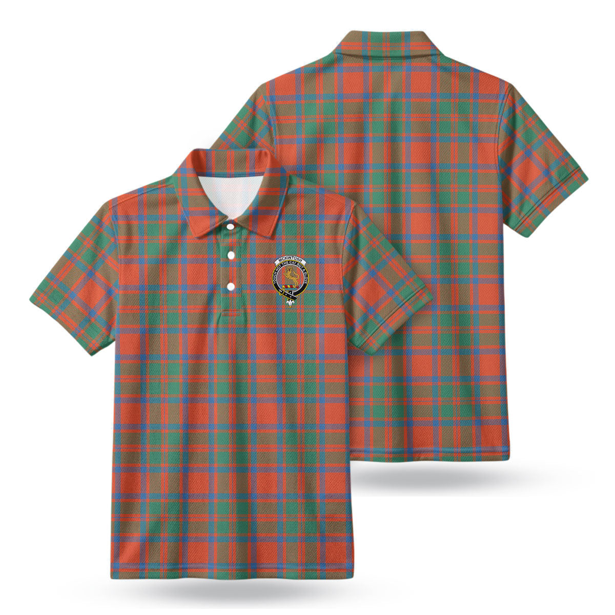 McKintosh Ancient Tartan Crest Birdseye Mesh Polo Shirt