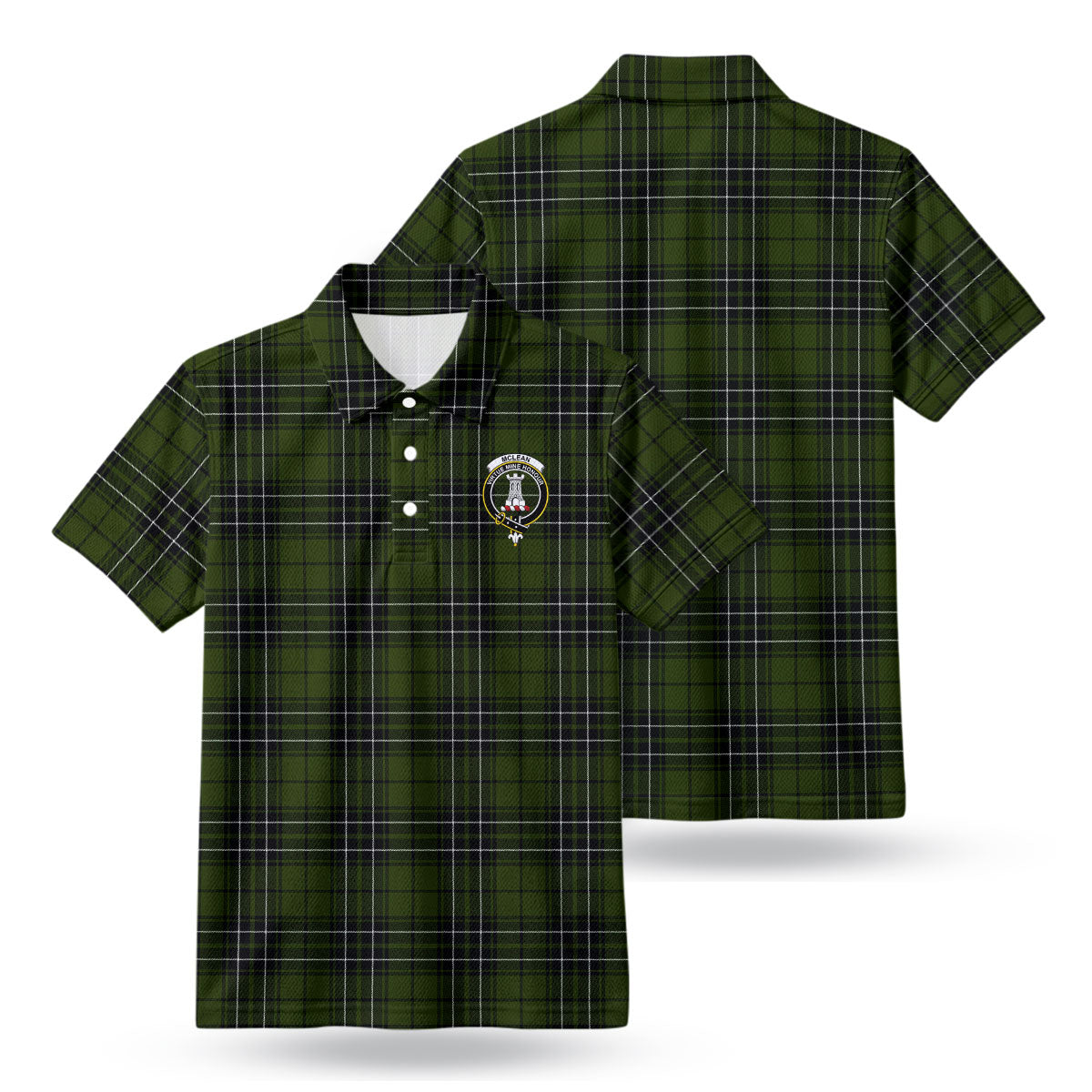 McLean Hunting Tartan Crest Birdseye Mesh Polo Shirt