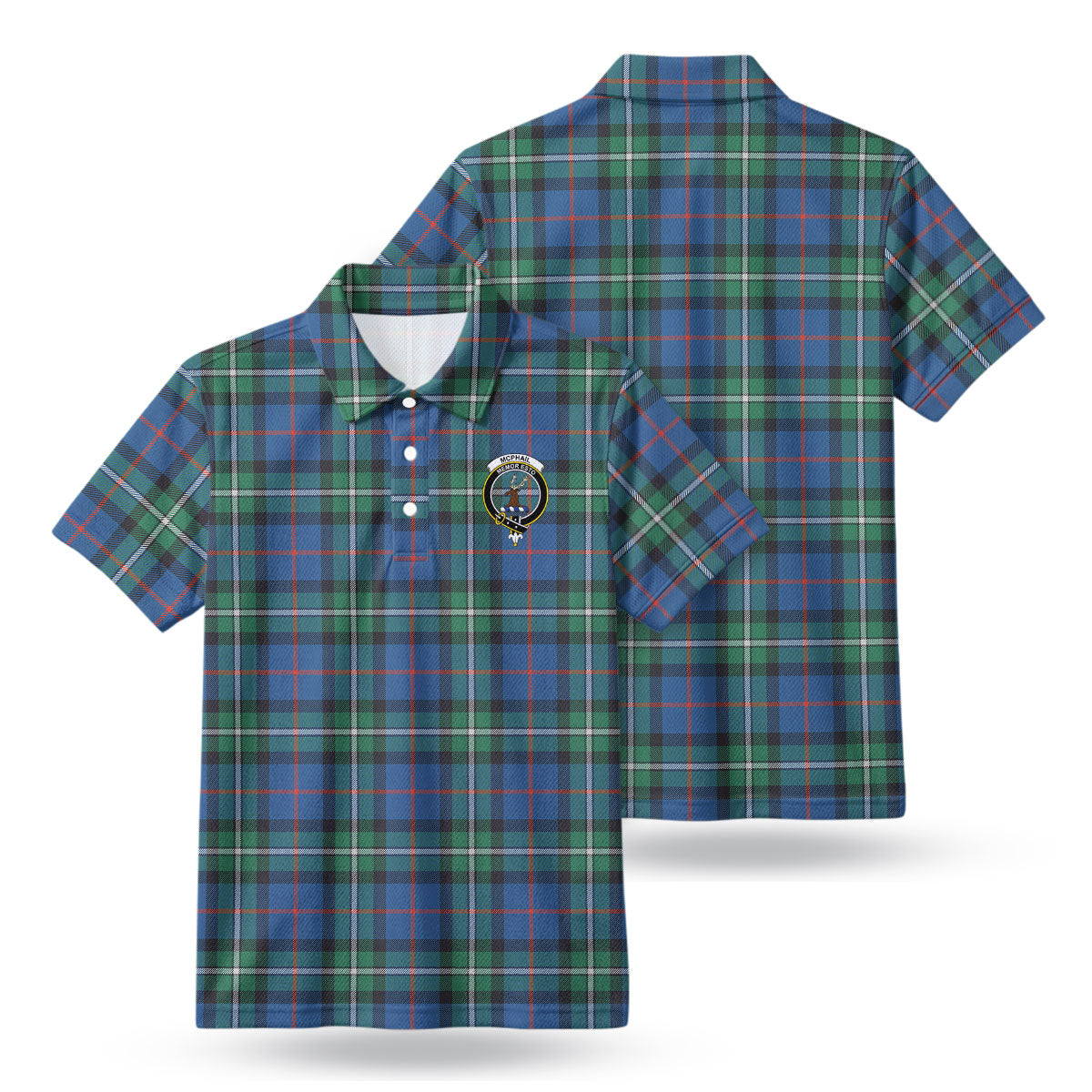 McPhail Hunting Ancient Tartan Crest Birdseye Mesh Polo Shirt