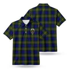 Muir Tartan Crest Birdseye Mesh Polo Shirt