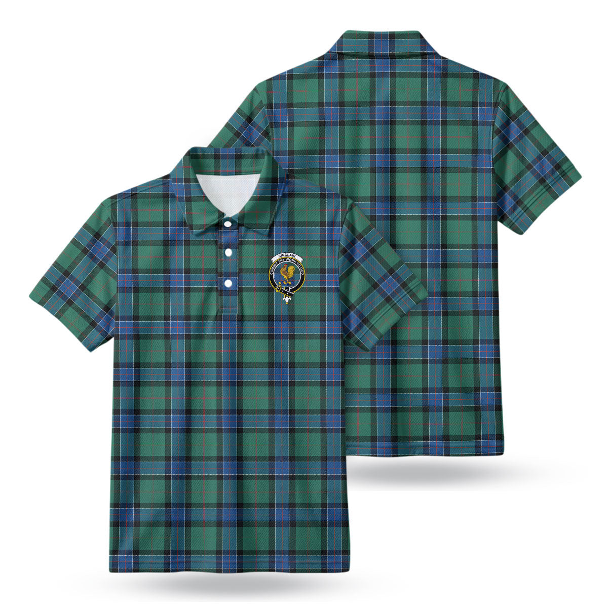 Sinclair Hunting Ancient Tartan Crest Birdseye Mesh Polo Shirt