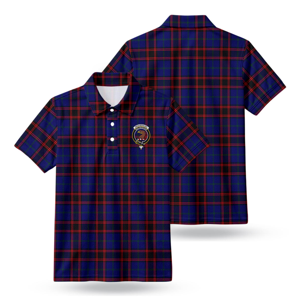 Wedderburn Tartan Crest Birdseye Mesh Polo Shirt