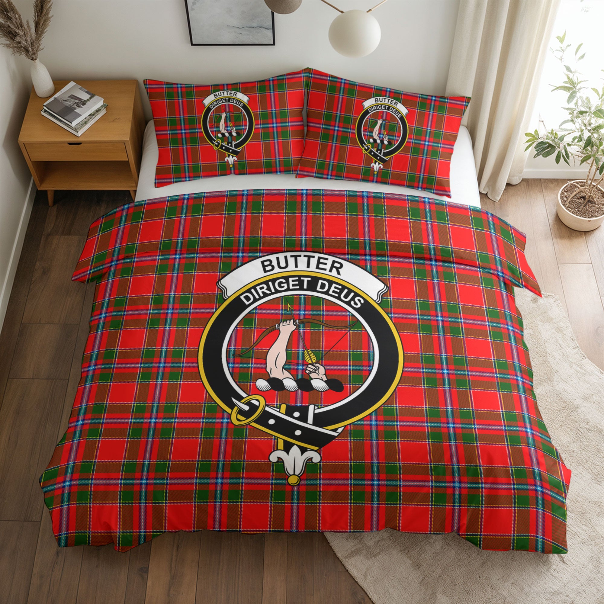 Butter Tartan Crest Bedding Set