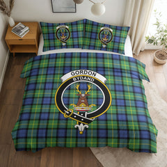Gordon Old Ancient Tartan Crest Bedding Set