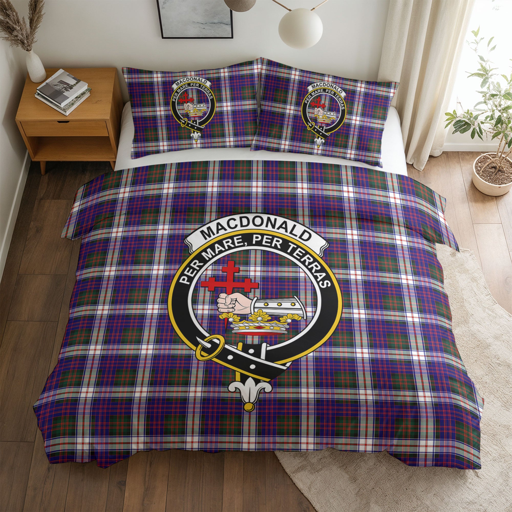 MacDonald Dress Modern Tartan Crest Bedding Set