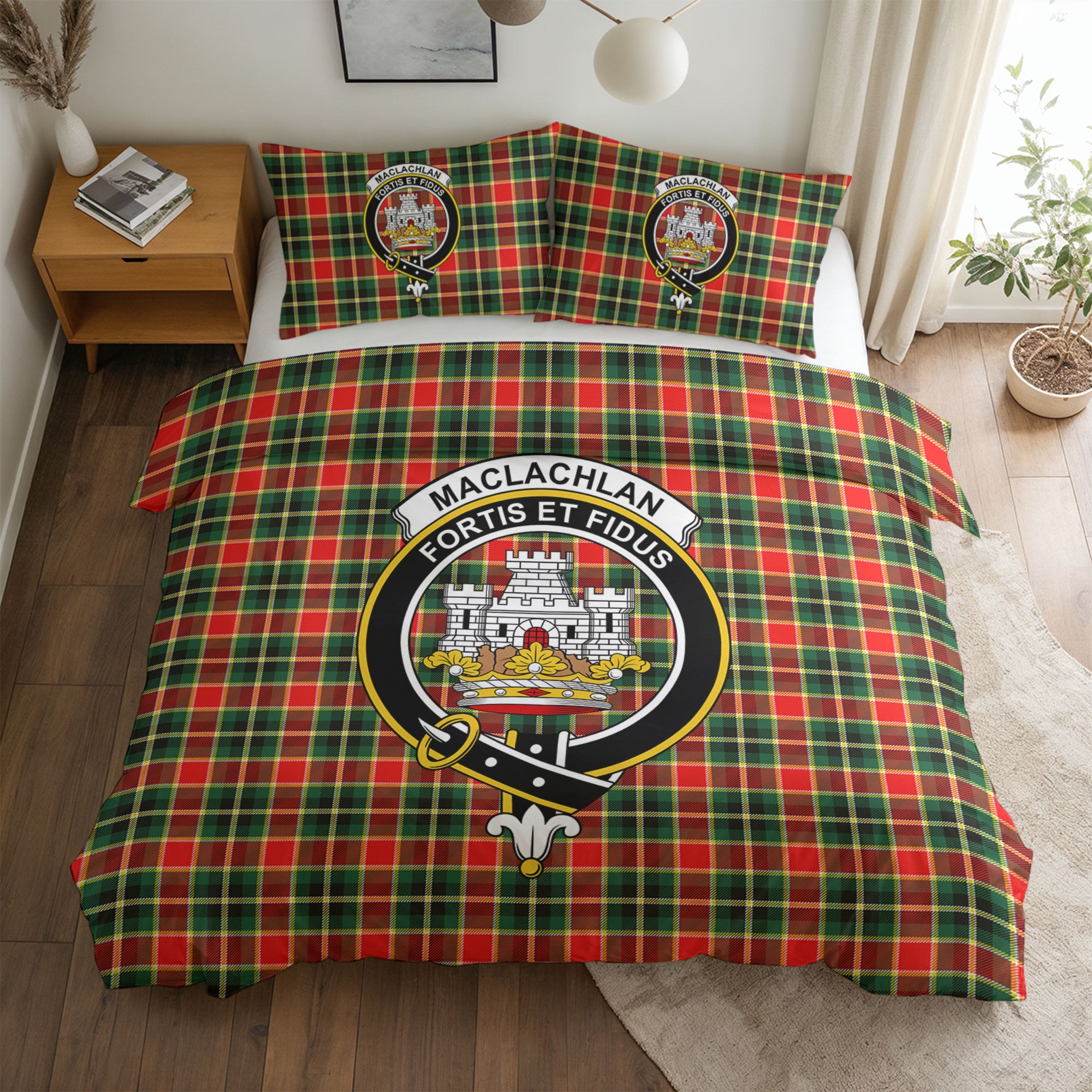 MacLachlan Hunting Modern Tartan Crest Bedding Set