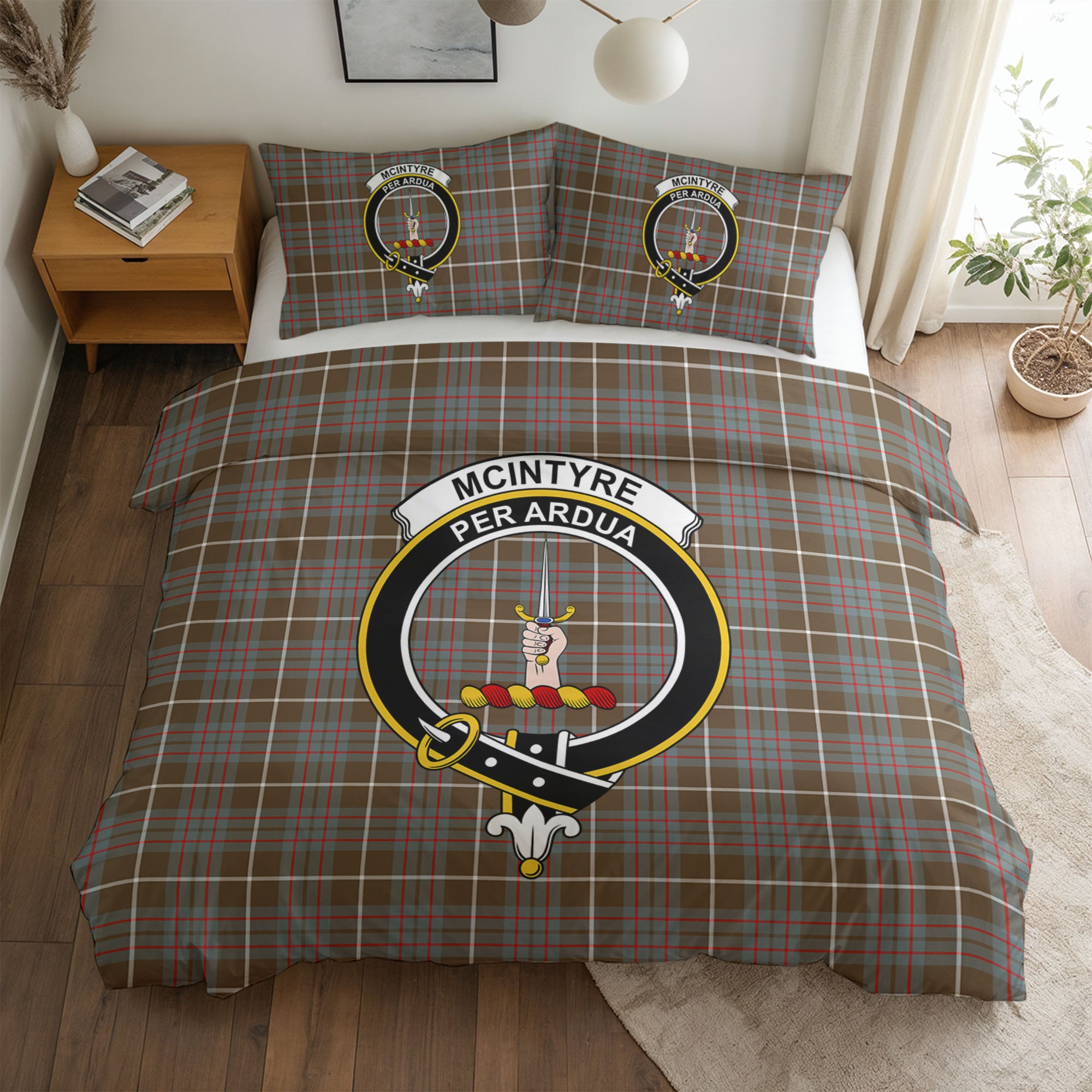 McIntyre Hunting Weathered Tartan Crest Bedding Set