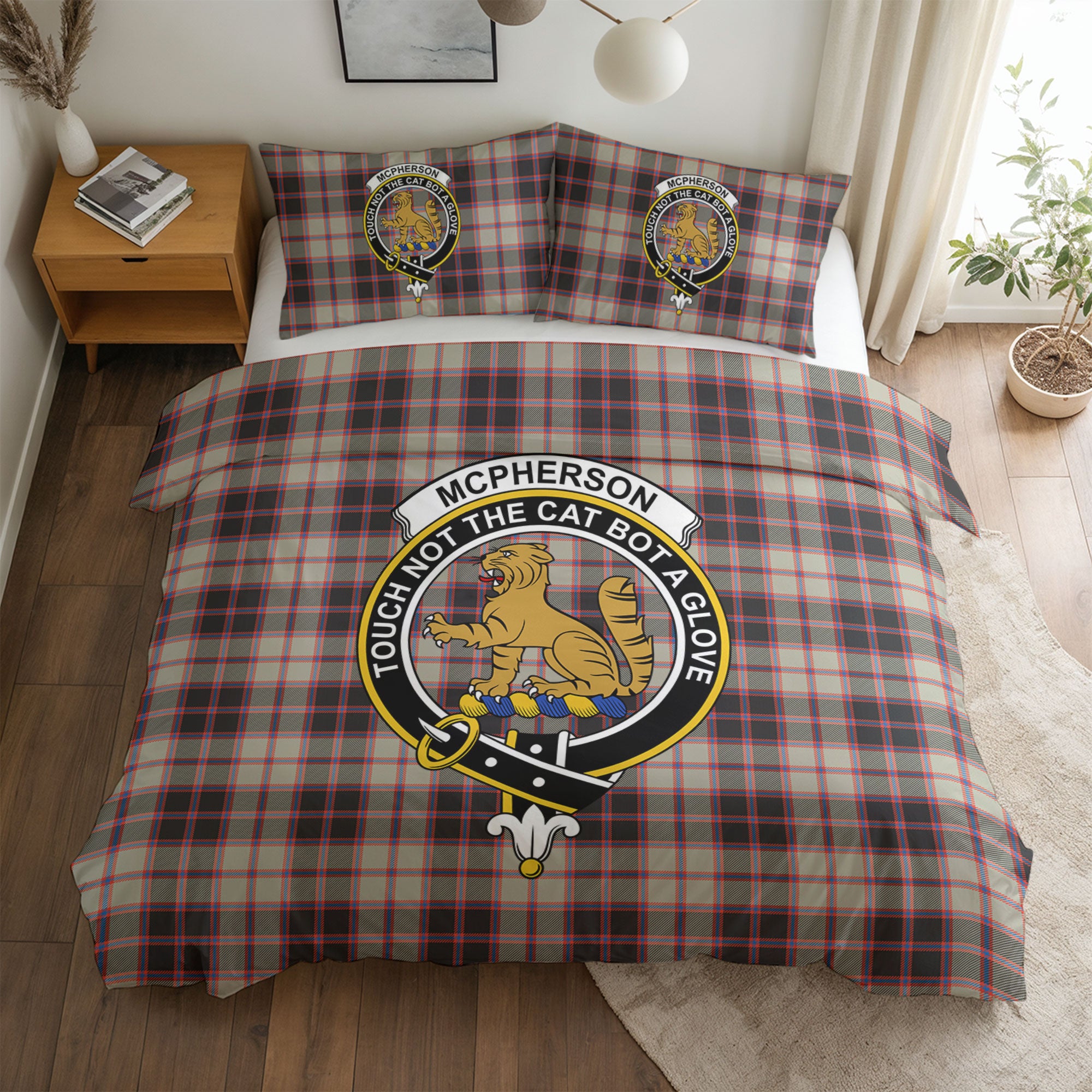 McPherson Hunting Ancient Tartan Crest Bedding Set