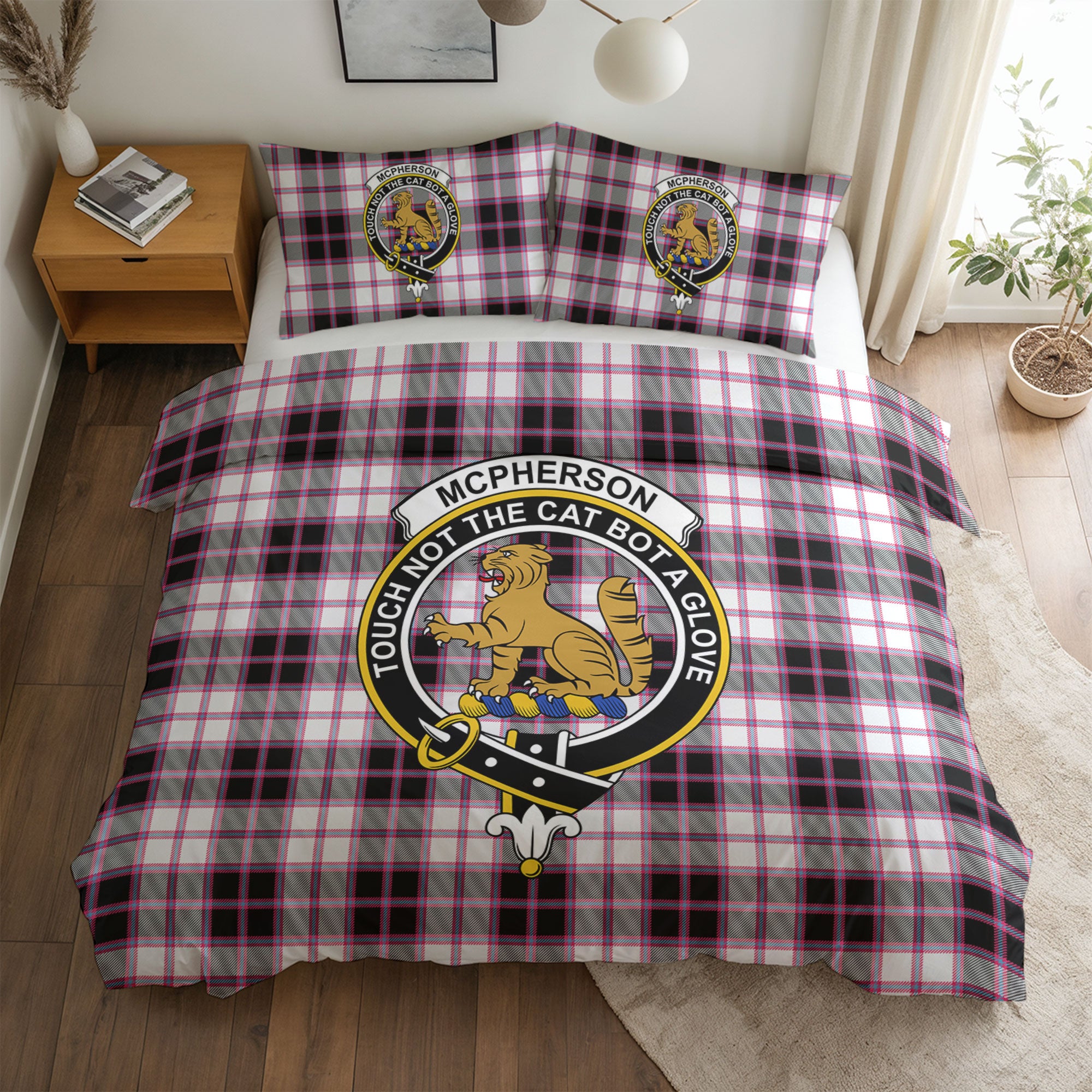 McPherson Hunting Modern Tartan Crest Bedding Set