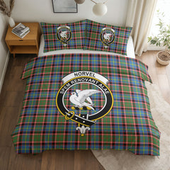 Norvel (or Norvill) Tartan Crest Bedding Set