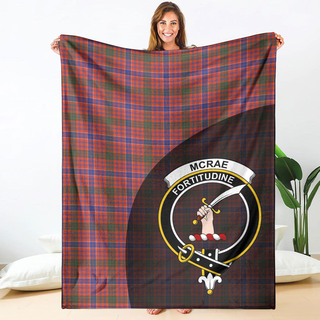 McRae Ancient Tartan Crest Blanket Wave Style