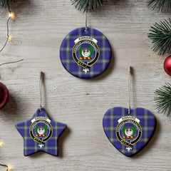 Kinnaird Tartan Crest Christmas Ceramic Ornament