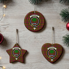 Kinninmont Tartan Crest Christmas Ceramic Ornament