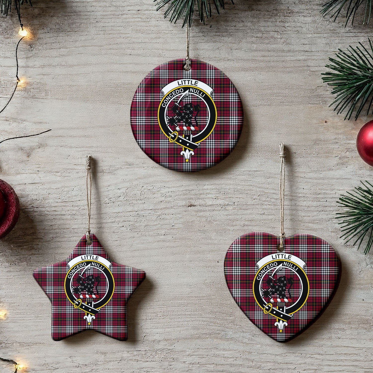 Little Tartan Crest Christmas Ceramic Ornament
