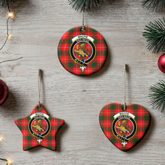 MacFie Tartan Crest Christmas Ceramic Ornament