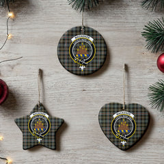 MacKenzie Weathered Tartan Crest Christmas Ceramic Ornament