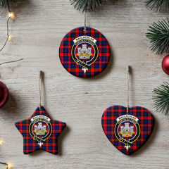 MacLachlan Modern Tartan Crest Christmas Ceramic Ornament