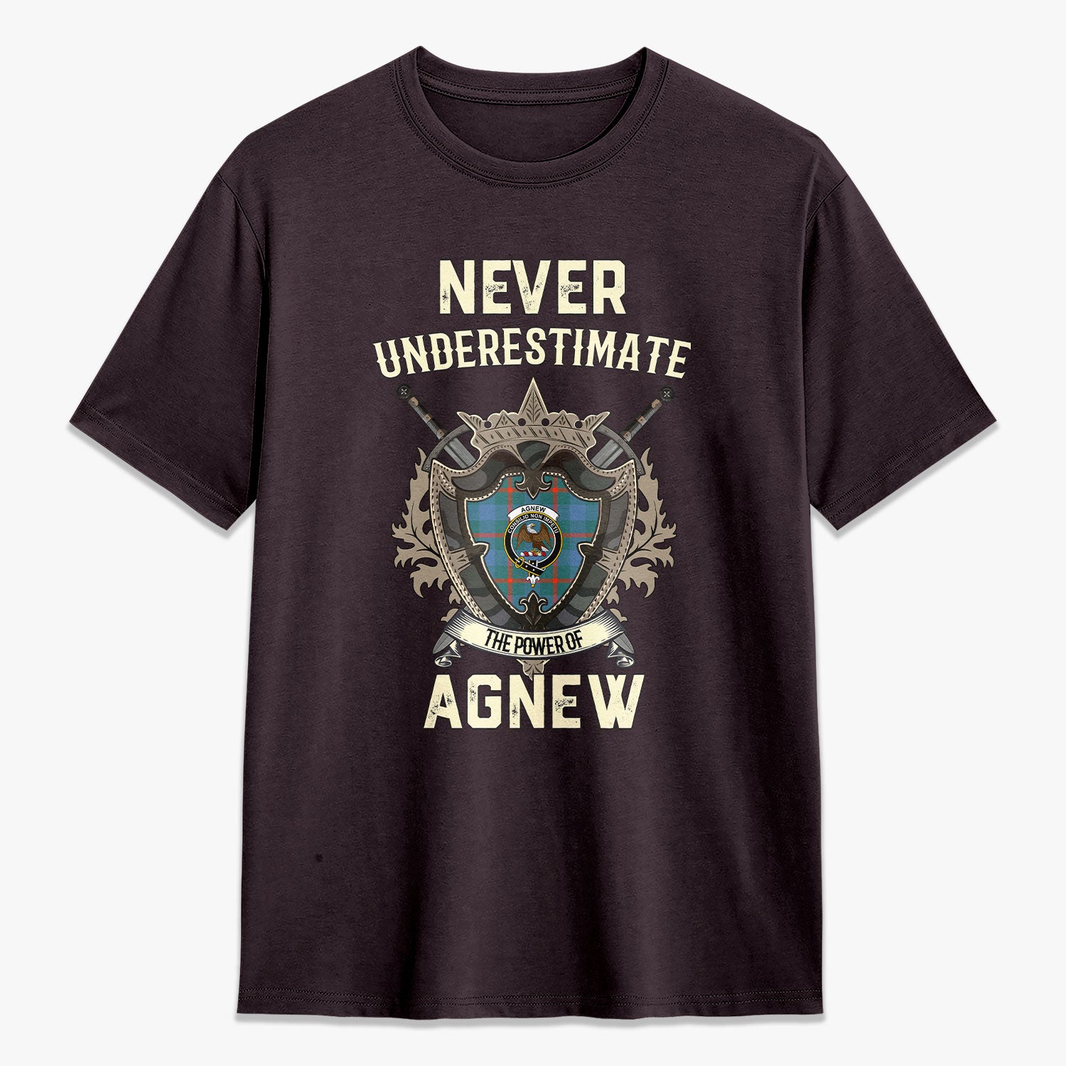 Agnew Ancient Tartan Crest 2D T-shirt - Never Underestimate Style