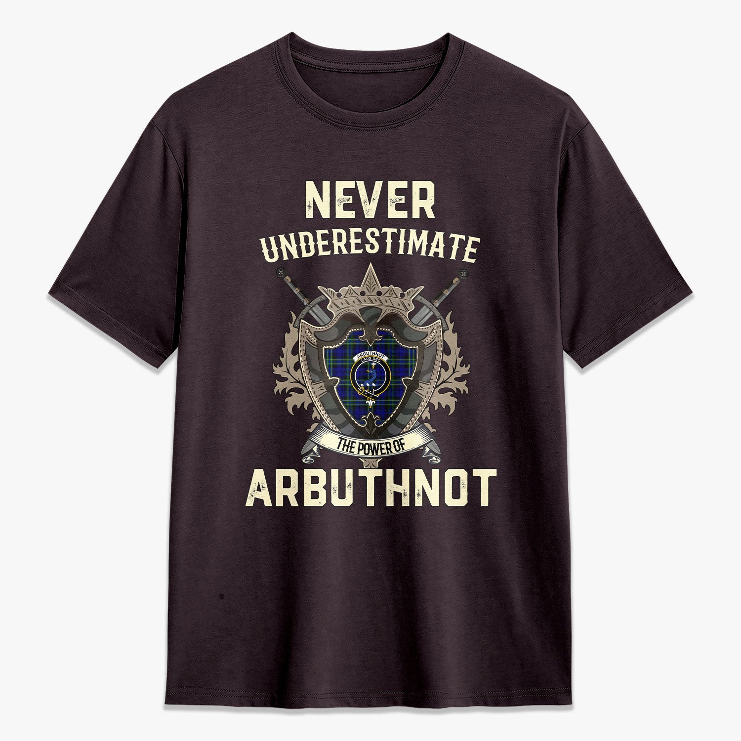 Arbuthnot Modern Tartan Crest 2D T-shirt - Never Underestimate Style