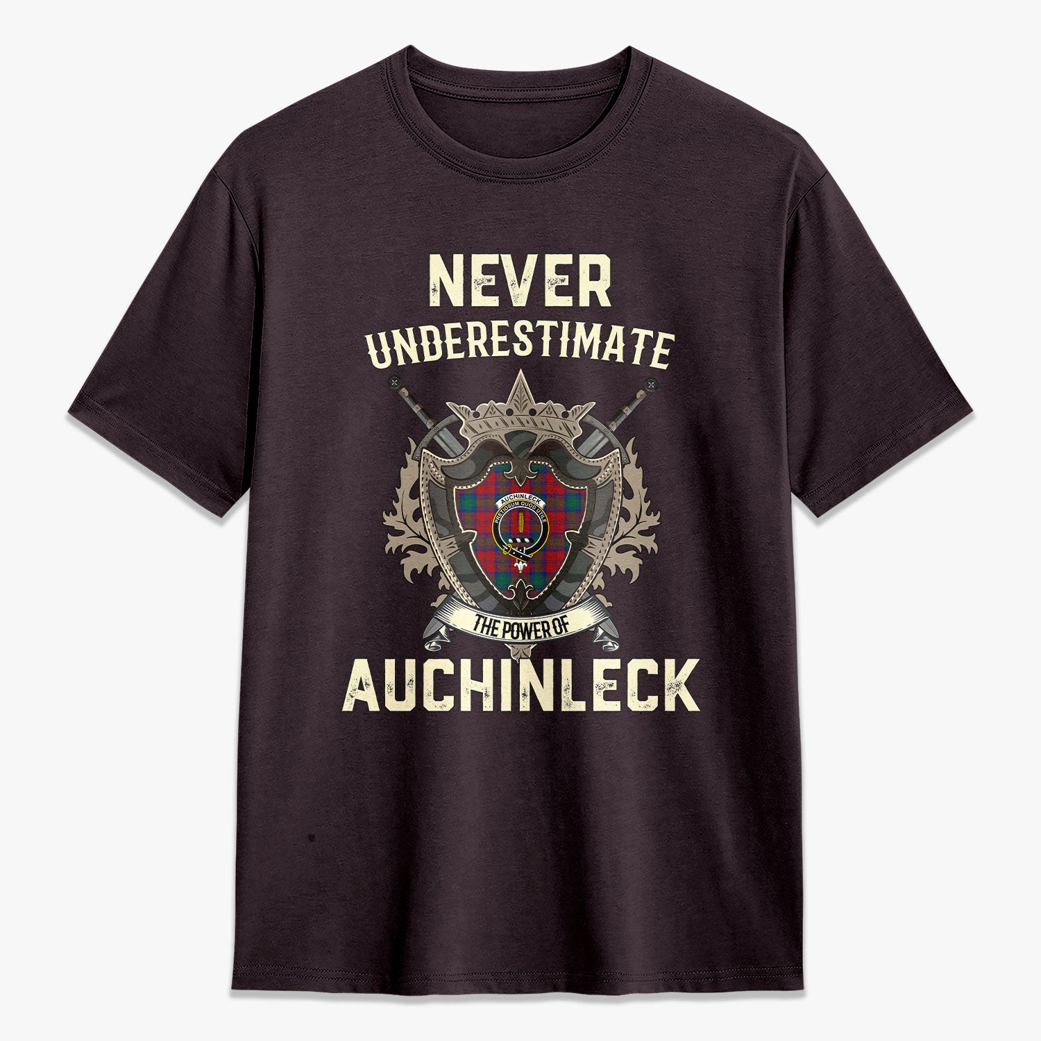 Auchinleck Tartan Crest 2D T-shirt - Never Underestimate Style