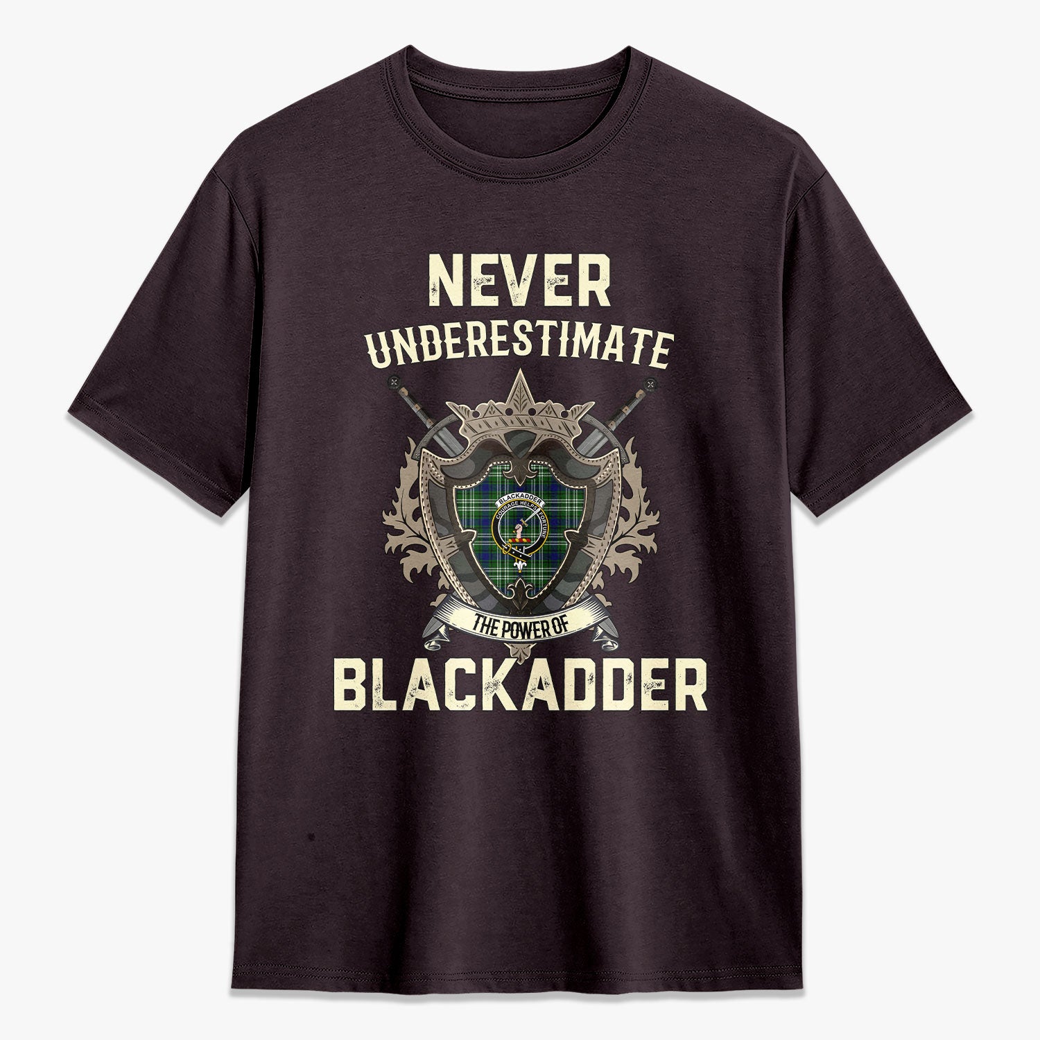 Blackadder Tartan Crest 2D T-shirt - Never Underestimate Style
