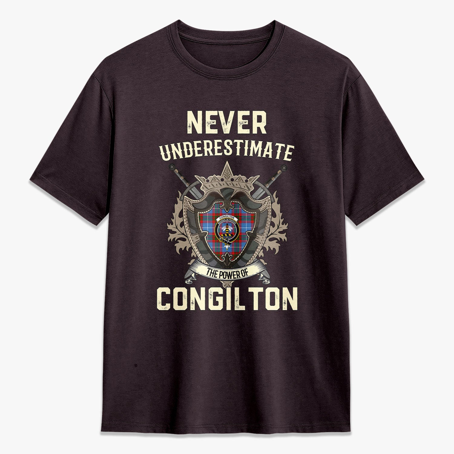 Congilton Tartan Crest 2D T-shirt - Never Underestimate Style