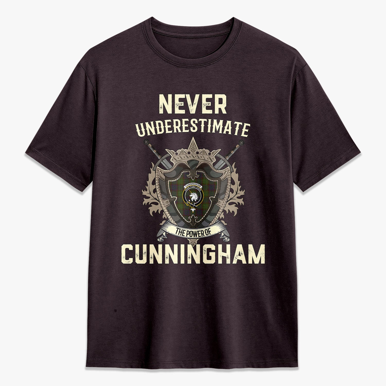 Cunningham Hunting Modern Tartan Crest 2D T-shirt - Never Underestimate Style