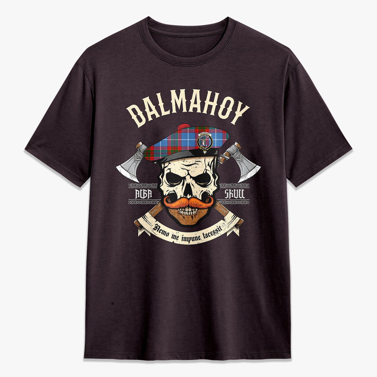 Dalmahoy Tartan Crest 2D T-shirt - Alba Skull Style