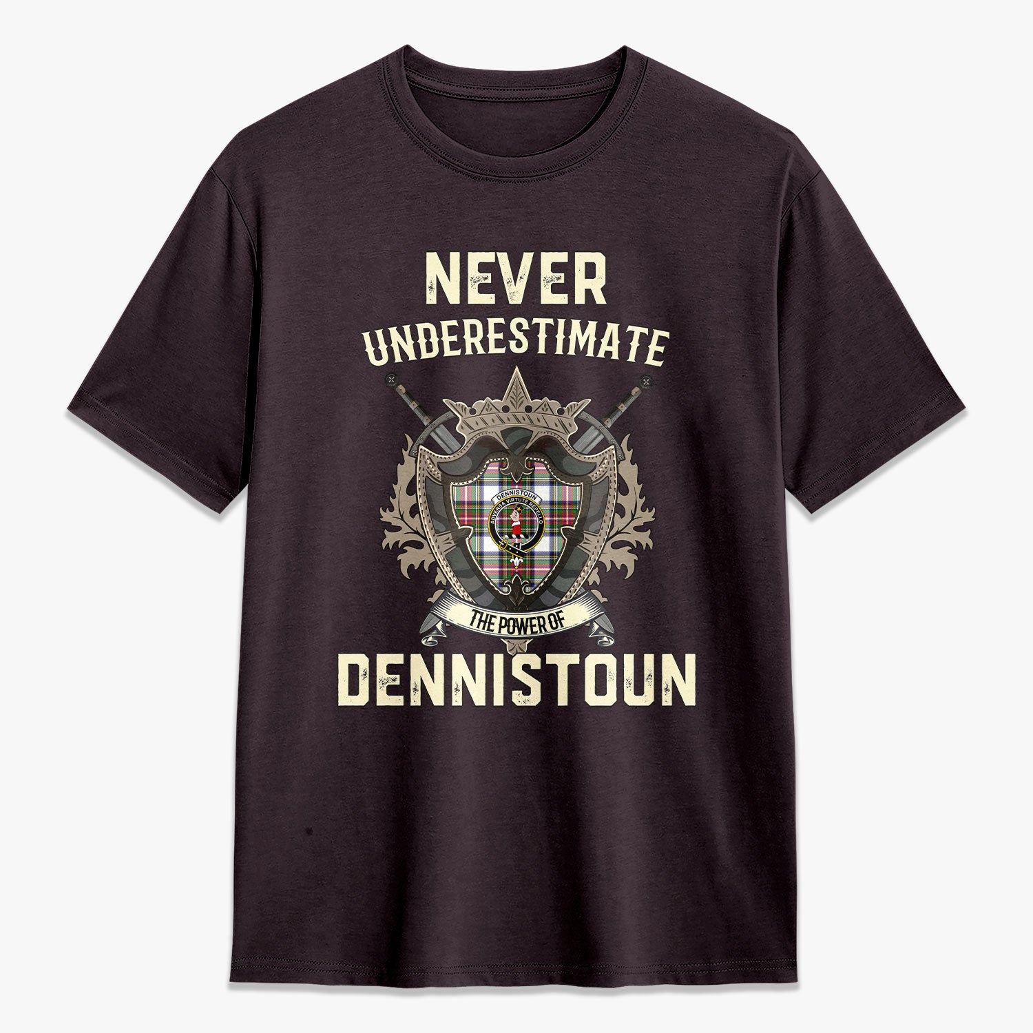 Dennistoun Tartan Crest 2D T-shirt - Never Underestimate Style
