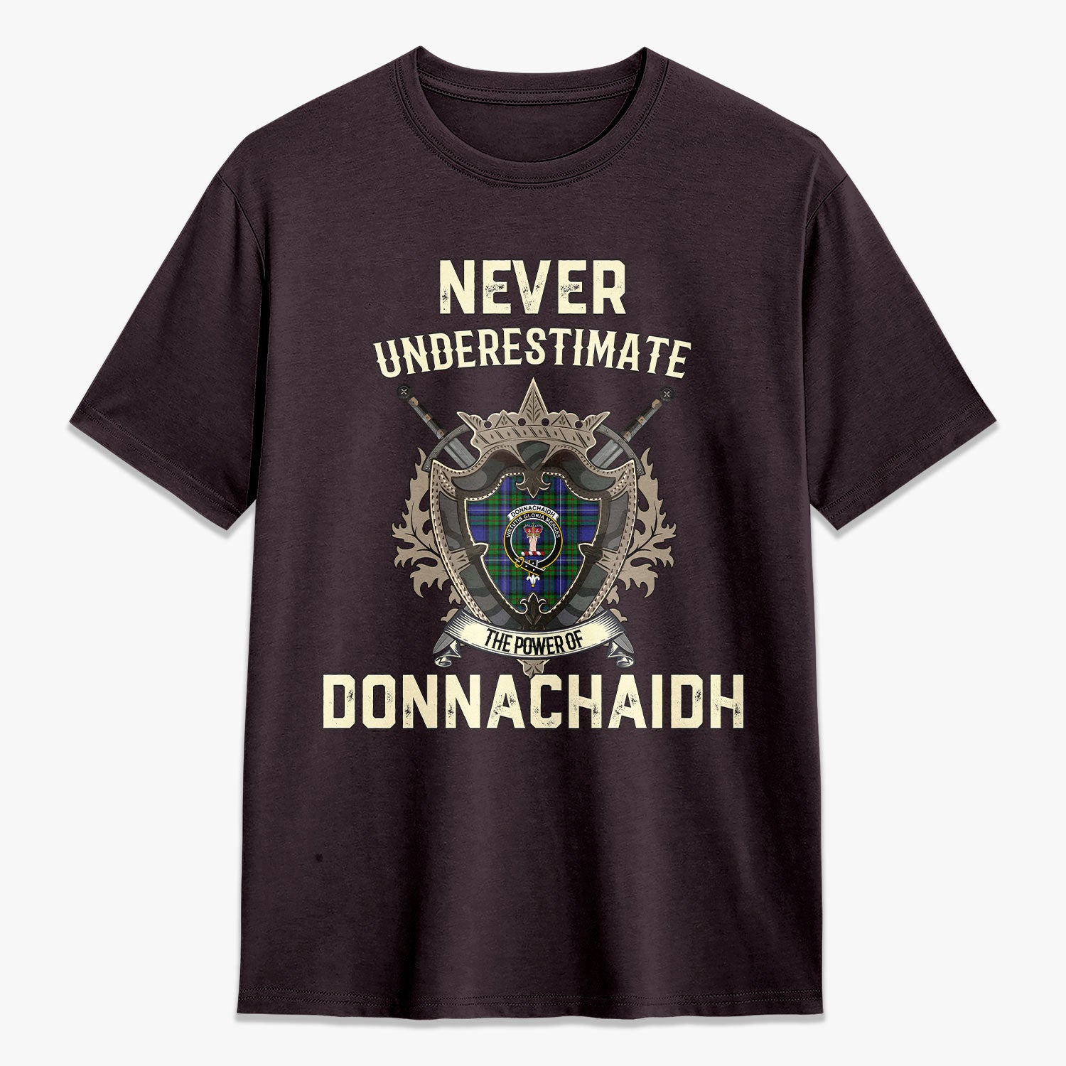 Donnachaidh Tartan Crest 2D T-shirt - Never Underestimate Style