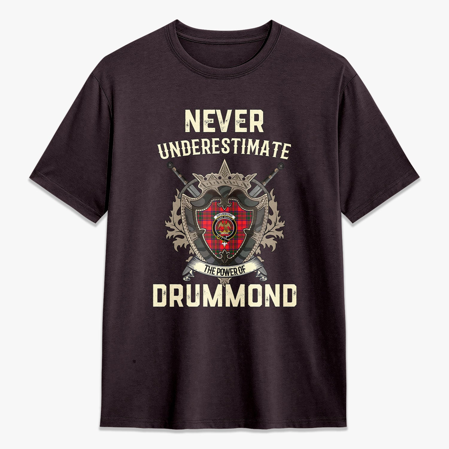 Drummond Modern Tartan Crest 2D T-shirt - Never Underestimate Style