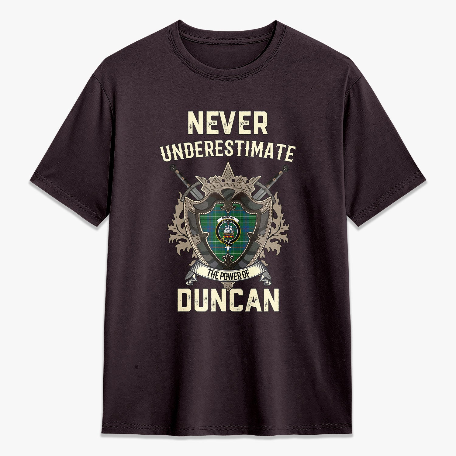 Duncan Ancient Tartan Crest 2D T-shirt - Never Underestimate Style