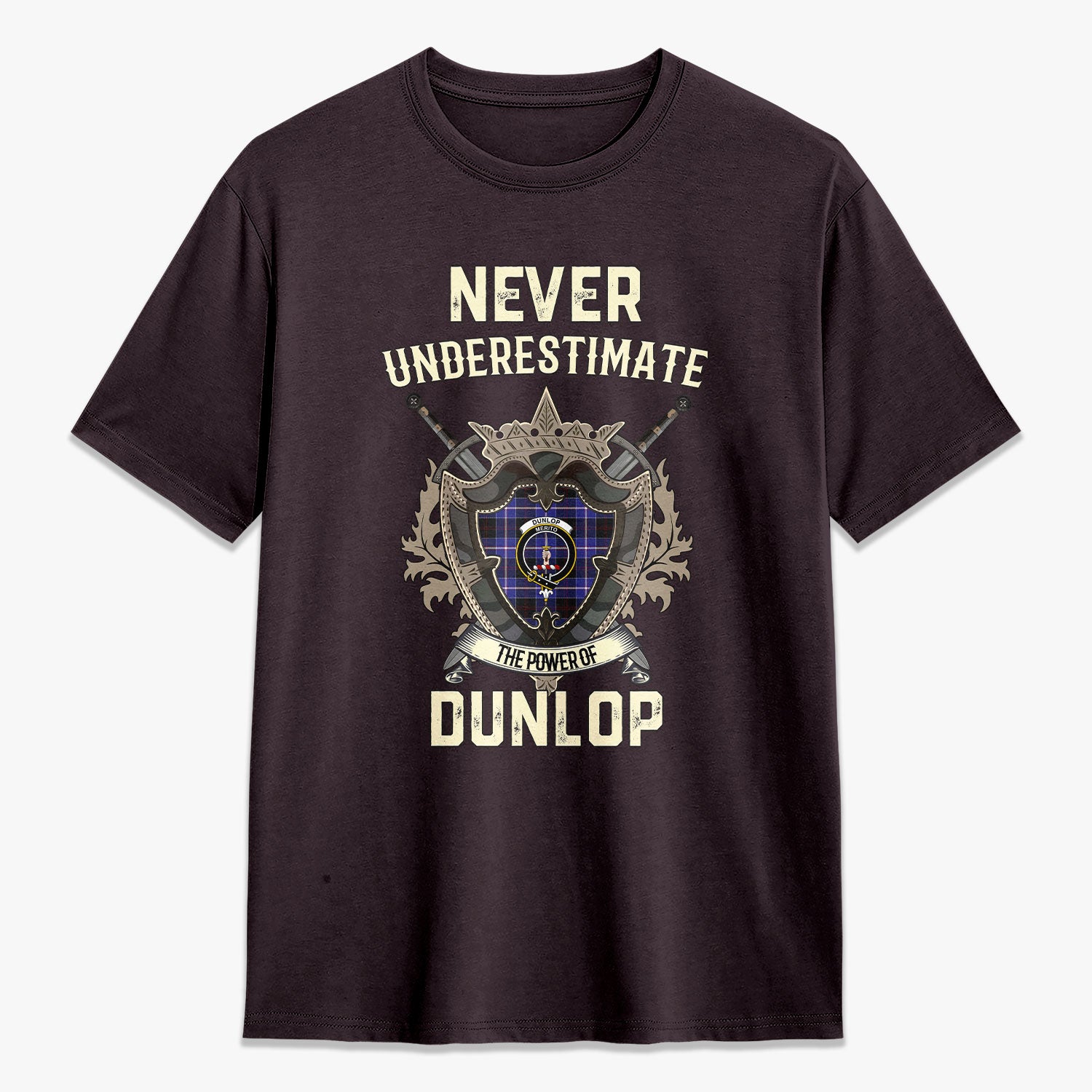 Dunlop Modern Tartan Crest 2D T-shirt - Never Underestimate Style