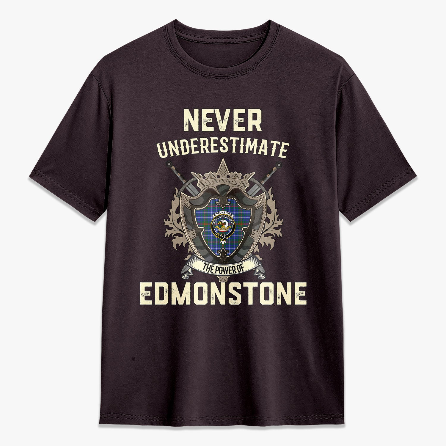 Edmonstone Tartan Crest 2D T-shirt - Never Underestimate Style