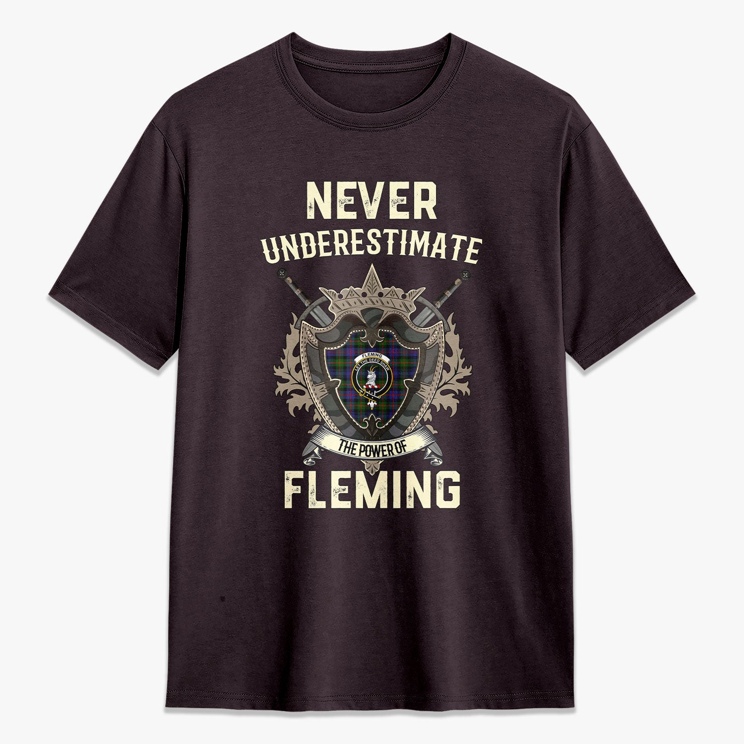 Fleming Tartan Crest 2D T-shirt - Never Underestimate Style