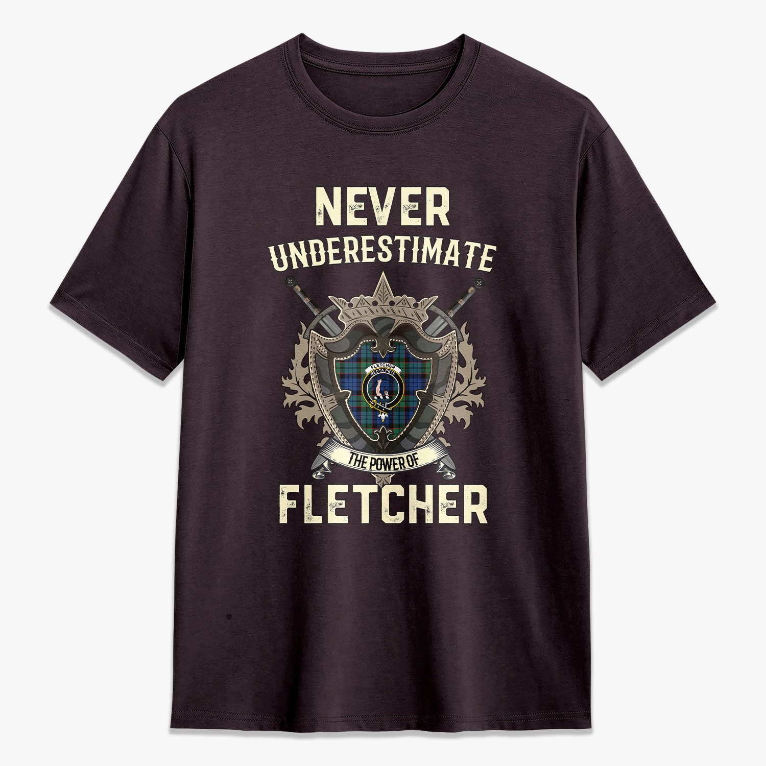 Fletcher Ancient Tartan Crest 2D T-shirt - Never Underestimate Style