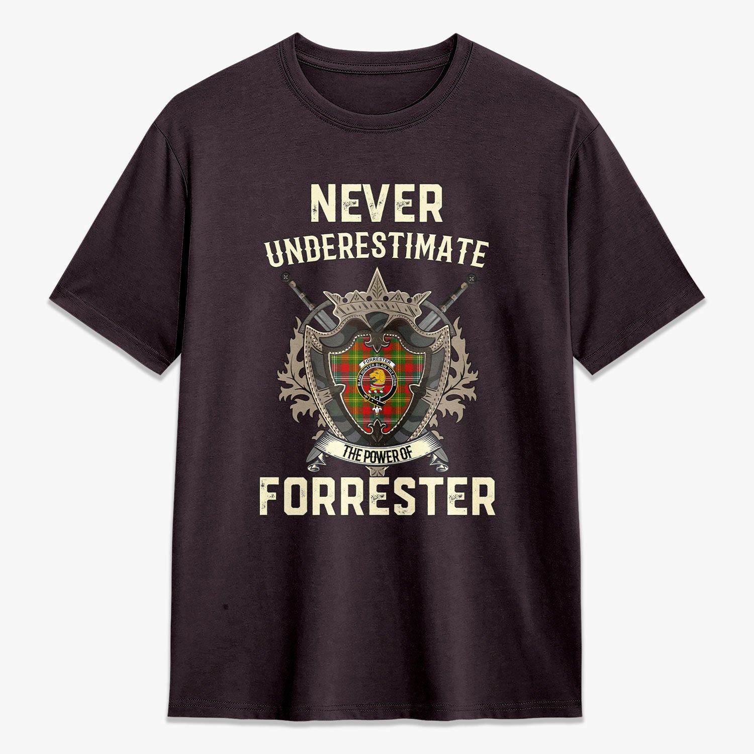 Forrester Tartan Crest 2D T-shirt - Never Underestimate Style