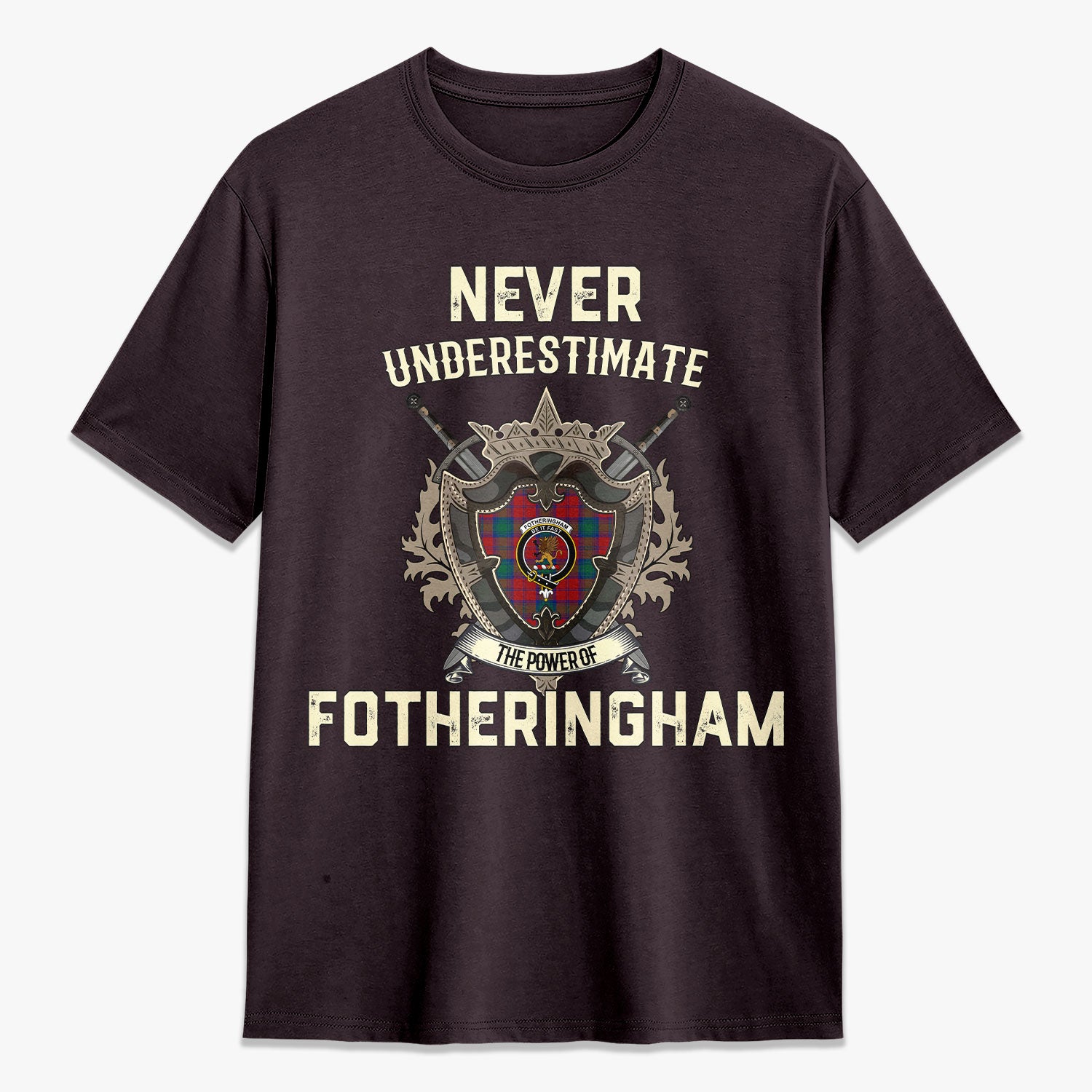 Fotheringham Tartan Crest 2D T-shirt - Never Underestimate Style