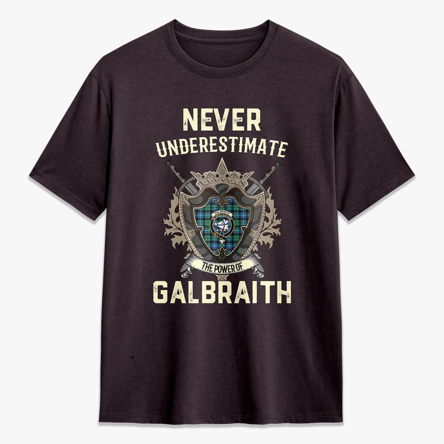 Galbraith Ancient Tartan Crest 2D T-shirt - Never Underestimate Style
