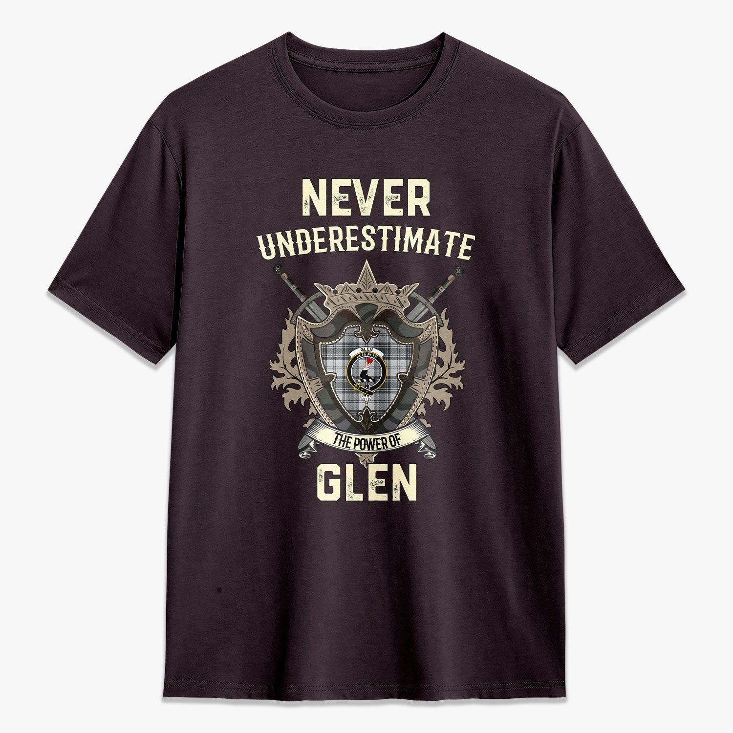 Glen Tartan Crest 2D T-shirt - Never Underestimate Style