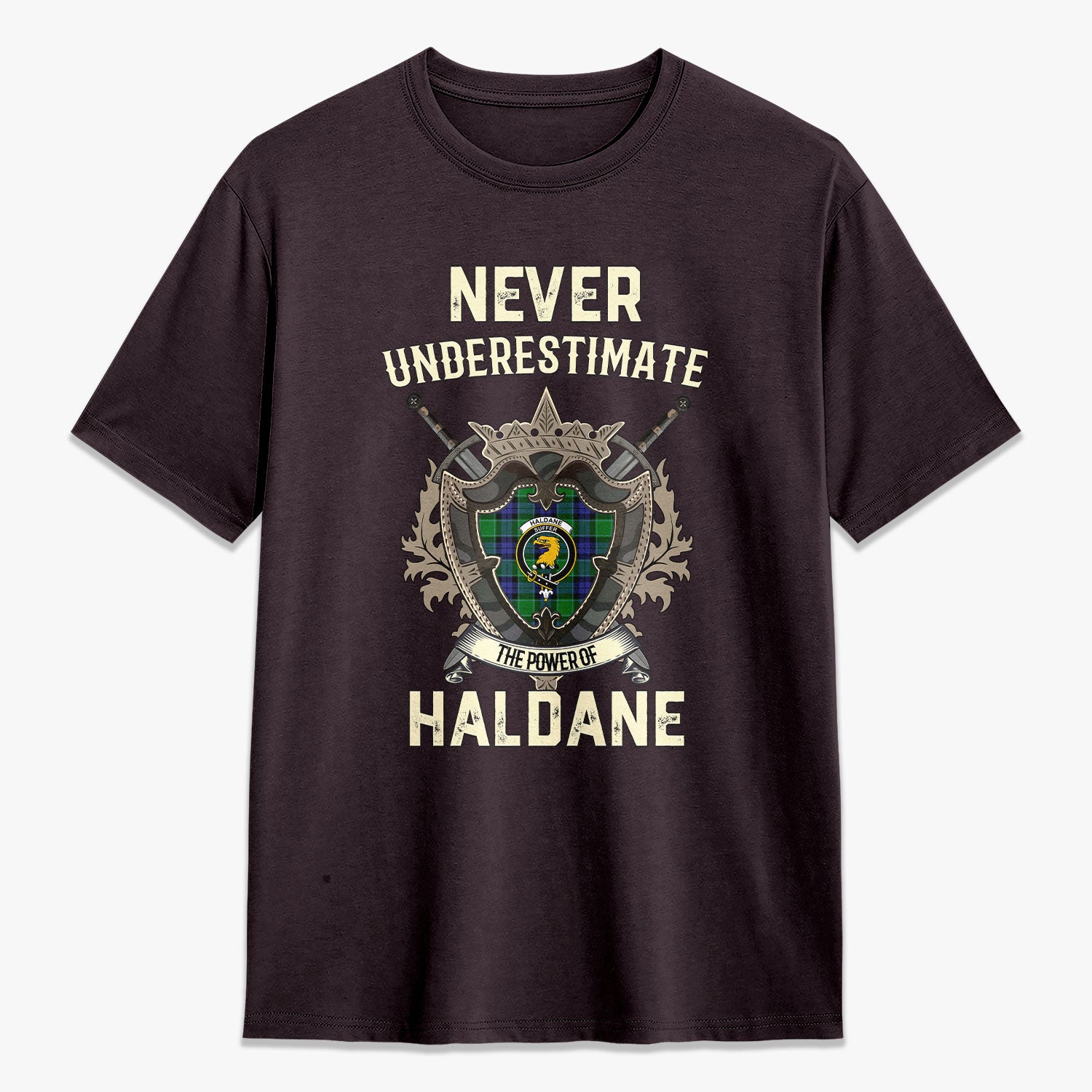 Haldane Tartan Crest 2D T-shirt - Never Underestimate Style
