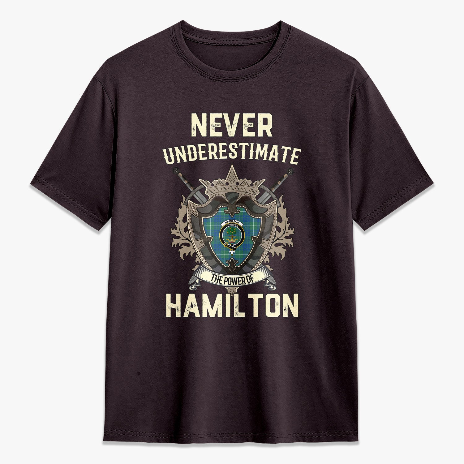 Hamilton Hunting Ancient Tartan Crest 2D T-shirt - Never Underestimate Style