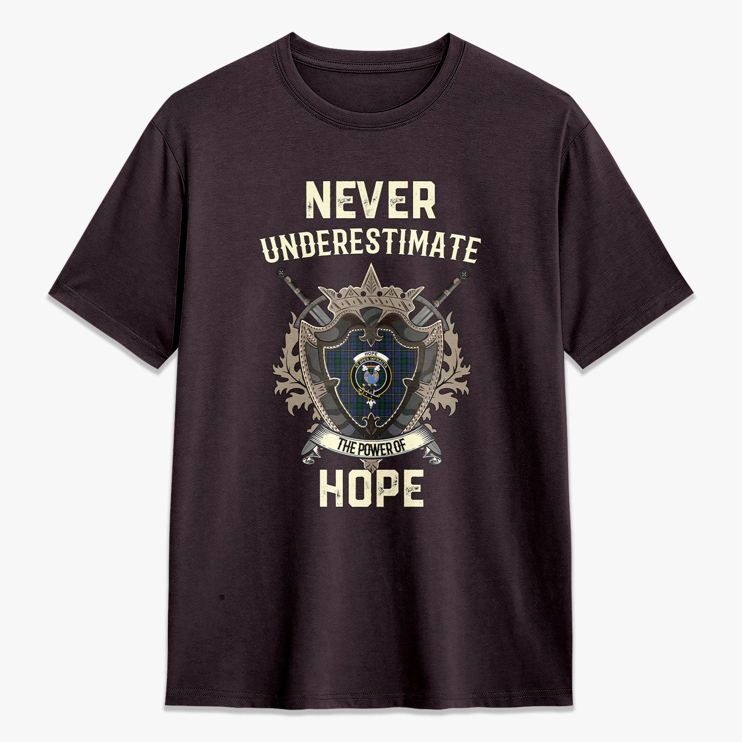 Hope Tartan Crest 2D T-shirt - Never Underestimate Style