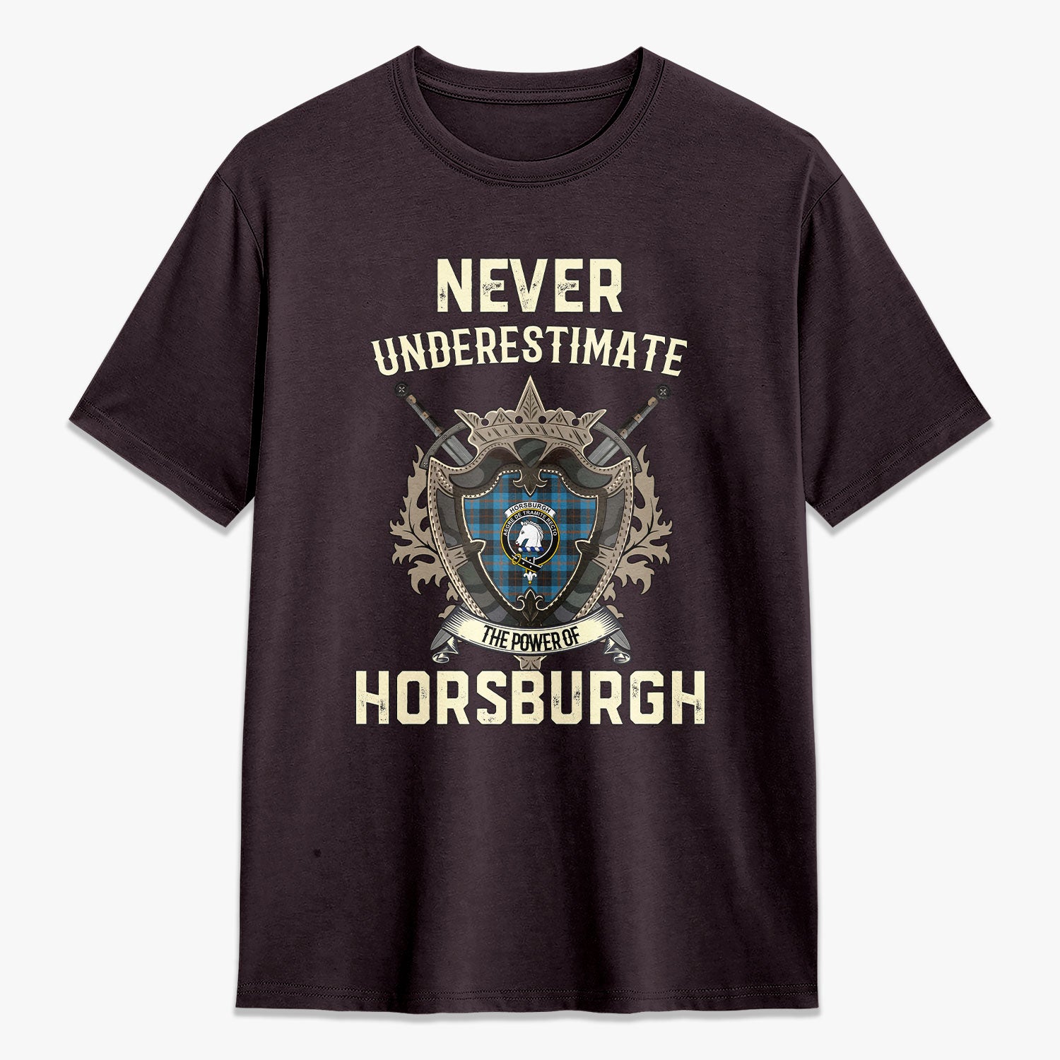 Horsburgh Tartan Crest 2D T-shirt - Never Underestimate Style
