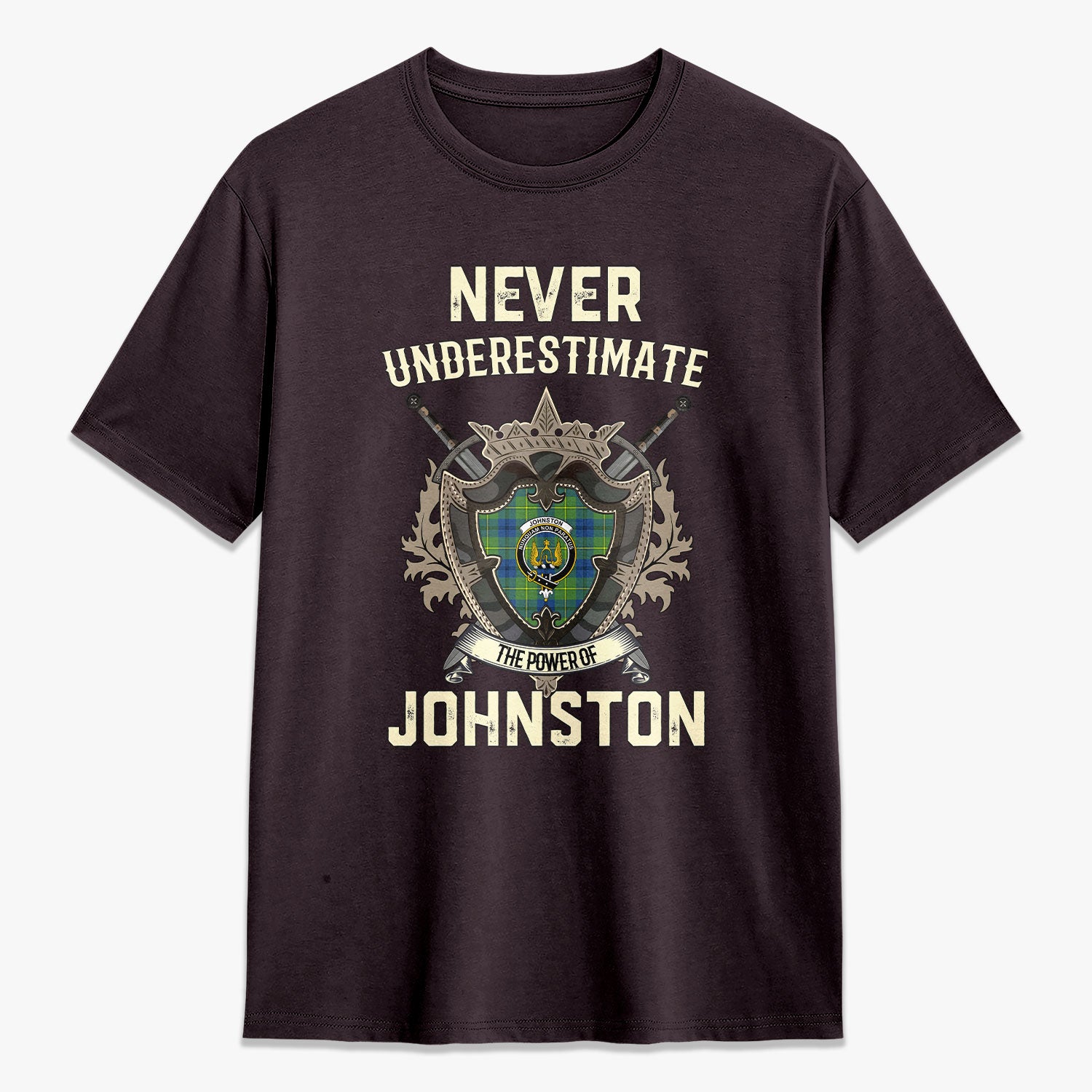 Johnston Ancient Tartan Crest 2D T-shirt - Never Underestimate Style